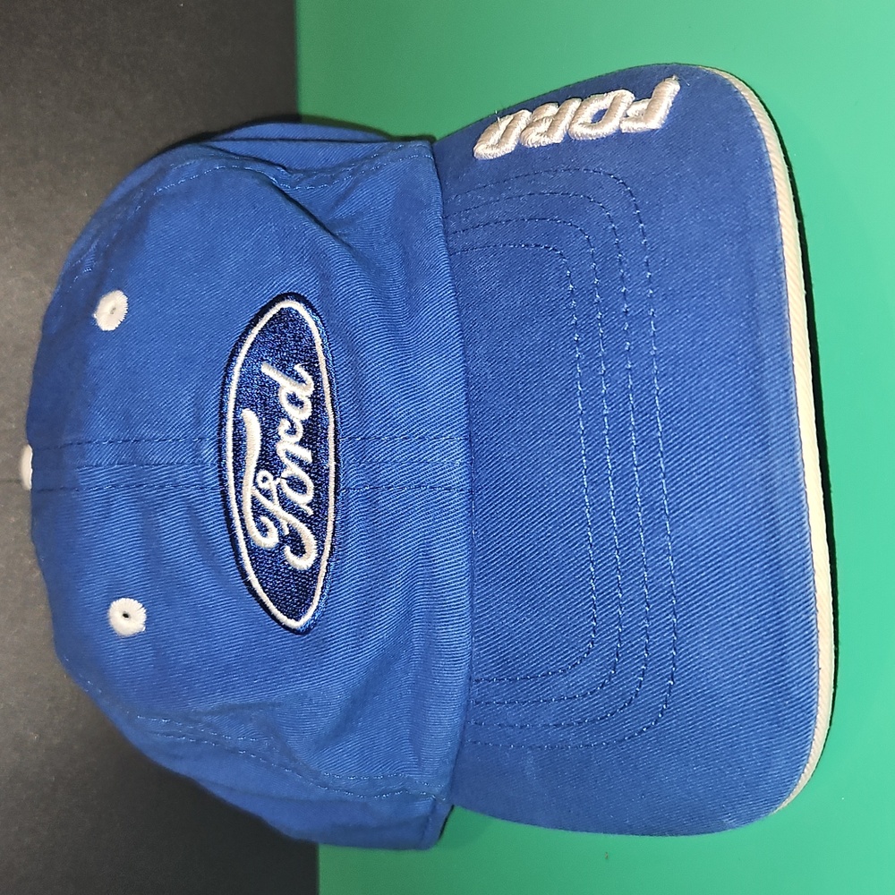 Ford Raised Logo Cap Blue Adjustable Strap Ford Motor Company Licensed